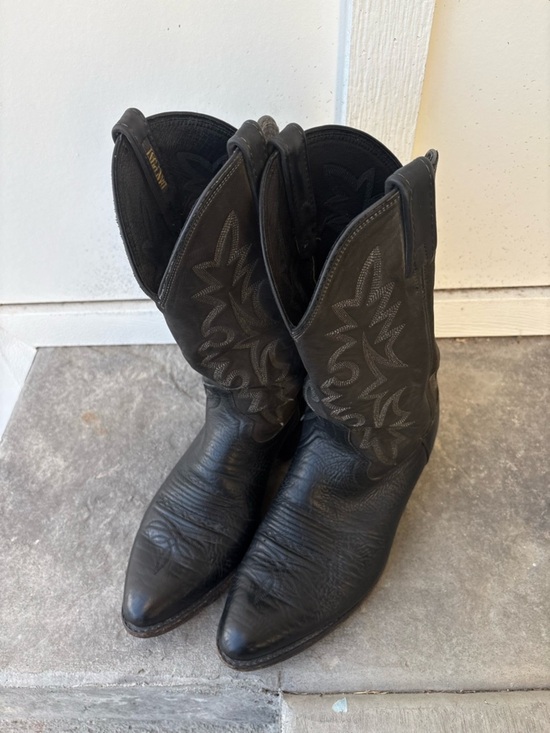 Dan Post Black Leather Western Cowboy Boots Mens 10.5 D Classic Embroidered main image 8
